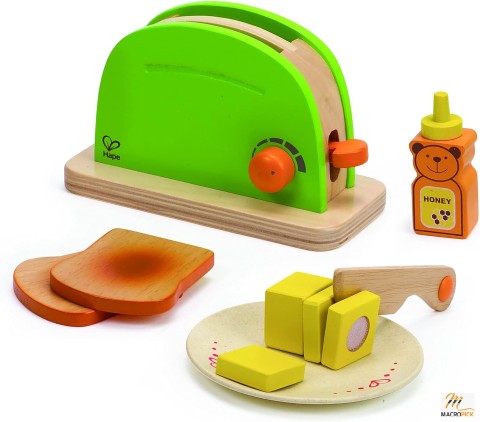 Pop Up Toaster Wooden Play Kitchen Set with Accessories