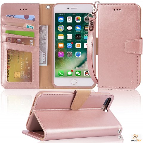 Cell Phone Case for iPhone 7 Plus iPhone 8 Plus Pure Leather Case With Flip Cover