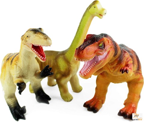 Dinosaur Toy Set - Soft Cotton-Stuffed Plastic Dinosaur Toys for Kids