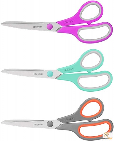 Pack of 3 Stainless Steel Multipurpose Scissors Bulk Ultra Sharp Stainless Steel Blade Color | Multiple