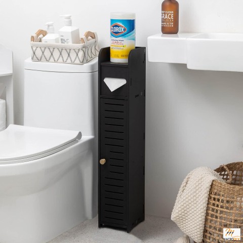 Toilet Paper Storage Containers - Thin Bathroom Storage Cabinet With Doors And Shelves