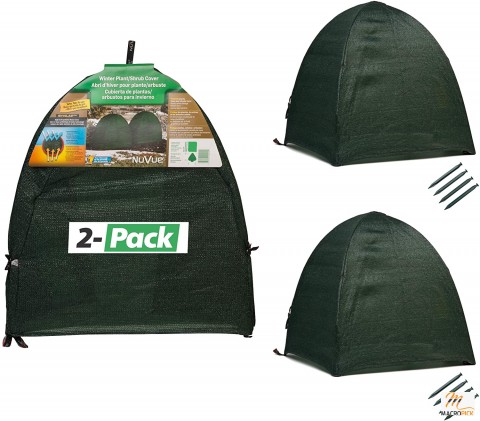 2-Pack Winter Snow & Ice Cover: 22" x 22" x 22", Green - Protect your Plants from the Cold