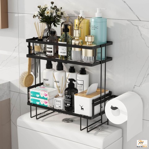 Bathroom Over Toilet Storage Shelf - 2 Tier Bathroom Storage Organier Shelf