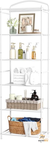 6 Tier Slim Metal Bathroom Shelf - Freestanding Storage Organizer