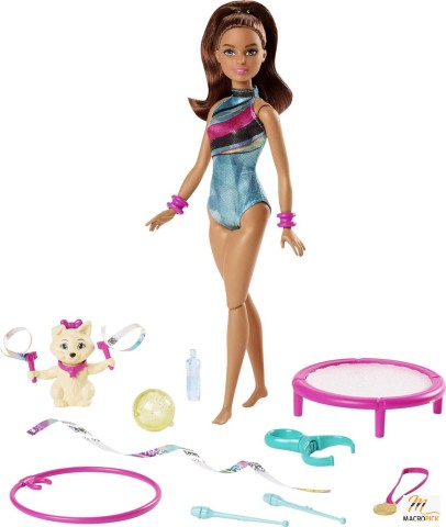 Dreamhouse Adventures Teresa Spin ‘n Twirl Gymnast Doll, 11.5-inch Brunette , with Accessories