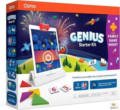 Genius Starter Kit for iPad + Family Game Night - 7 Educational Learning Games for Spelling, Math & more - Ages 6-10 -