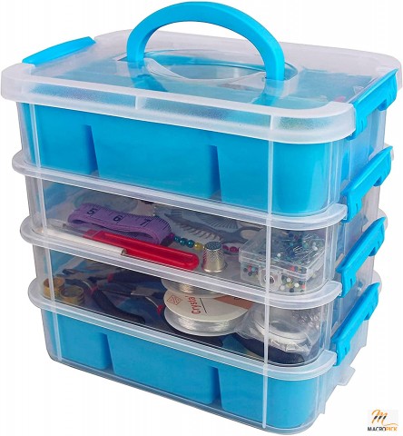 Multi-Compartment Craft Organizer Box: Perfect for Arts, Beads, Sewing, Jewelry - Plastic Container for Hobby and Thread Storage