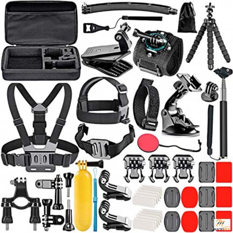 50-In-1 Action Camera Accessory Kit,Compatible with GoPro Hero10/Hero9/Hero8/Hero7,GoPro Max,GoPro Fusion,Insta360,DJI Osmo Action/Action 2,AKASO,APEMAN,Campark,SJCAM