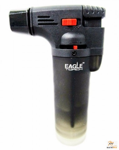 Eagle Jet Torch Gun Lighter Adjustable Flame Windproof Butane Refillable - BLACK