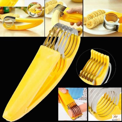 Stainless Steel Banana Slicer Fruit Knife Kitchen Gadget Bar Tools Veggie Cutter