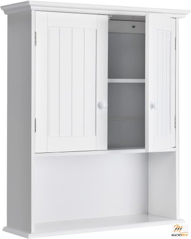 Wall Mounted Bathroom Cabinet With Doors And Shelves - Storage Organizer Cabinet