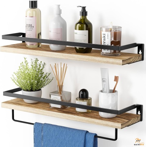 Bathroom Organizer Shelves - Wall Mounted Floating Shelves For Bathroom, Kitchen And More