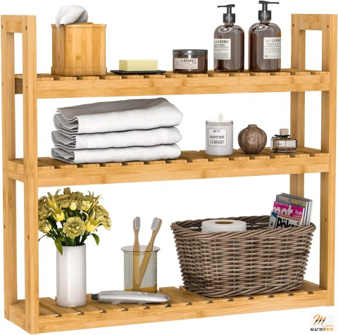 3 Tier Bathroom Storage Organizer Shelf - Wall Mounted Floating Shelf For Bedroom, Kitchen, Bathroom , And More