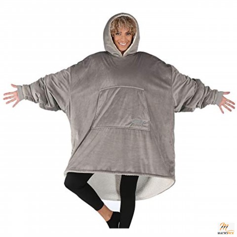 Oversized Microfiber & Sherpa Wearable Blanket, Seen On Shark Tank