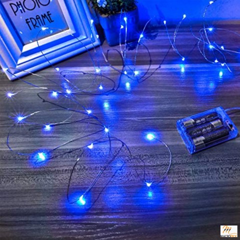 2 Packs Mini Battery Powered Copper Wire Starry Fairy Lights, Battery Operated