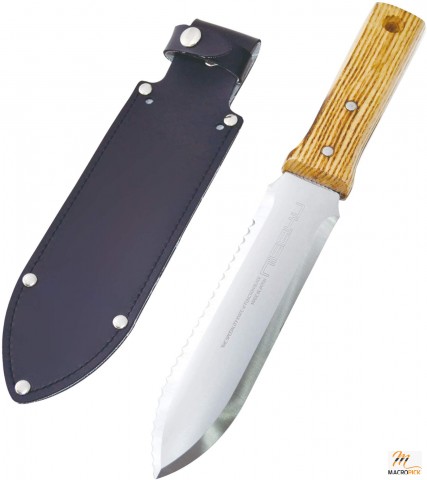 Hori Hori Namibagata Japanese Stainless Steel Weeding Knife: 7.25-Inch Blade - The Original and Best for Gardening.