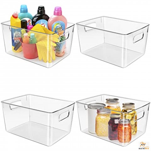 4 Pack Large Plastic Storage Bins