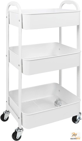 3-Tier Rolling Utility Cart with Caster Wheels