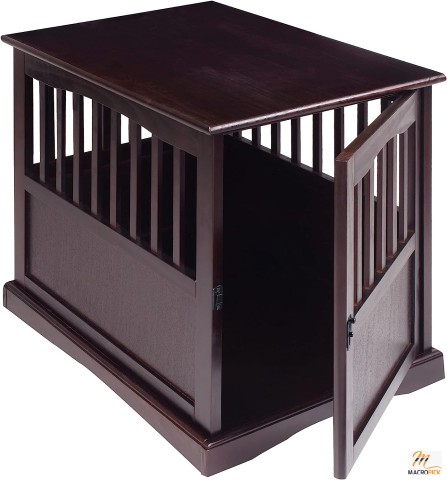 Medium Pet Crate - Casual Home Pet Crate with Wood Slats - End Table Style Design