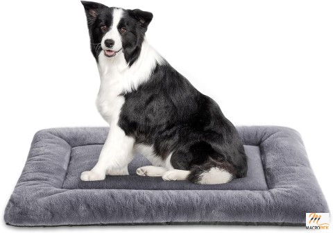 Super Soft Dog Cat Crate Bed Blanket - Fluffy Pet Bed - (Grey,36in）