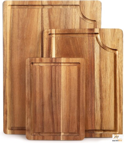 Cutting Boards for Kitchen - Chopping Board with Handle Set of 3