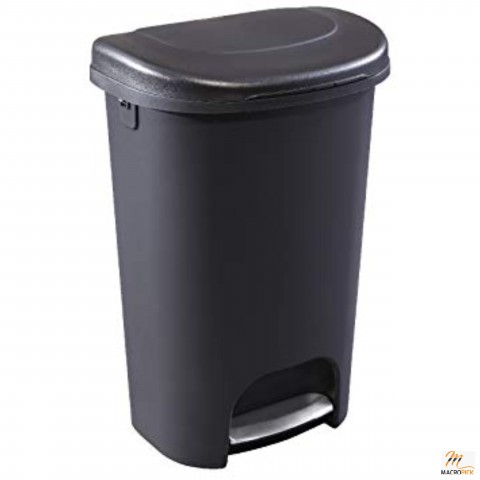 13 Gallon Premium Step-On Trash Can with Lid and Stainless-Steel Pedal