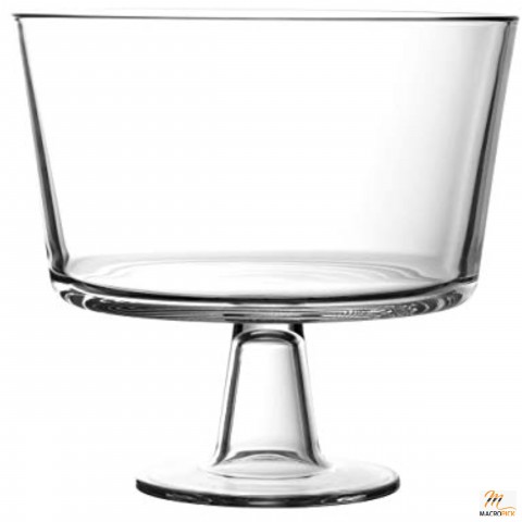 Multipurpose Round Shaped Glass Trifle Bowl With Well-Balanced Flat Pedestal for Dining Tables & Kitchen Use