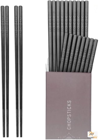 Reusable Fiberglass Chopsticks - Unique Non-Slip Design - Heat Resistant & Dishwasher Safe Chopsticks - 10 Pairs