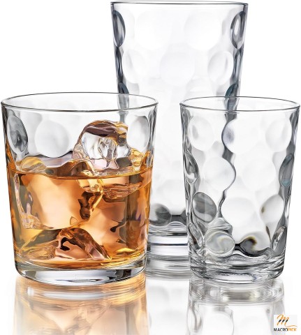 Drinking Glasses - 12 Piece Glassware Set