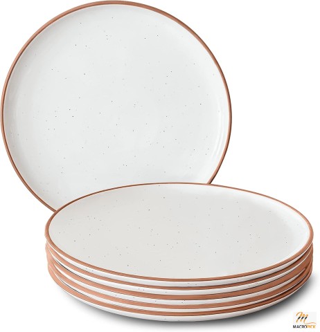 Set Of 6 Ceramic Dinner Plates - Scratch Resistant & Dishwasher Dinner Plates