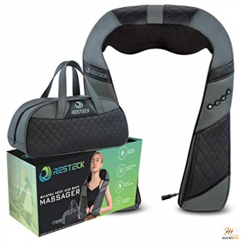 Deep Massager Neck Pillow with Adjustable Heat & Auto Shut Down Option | Portable Design | Corded Power Source