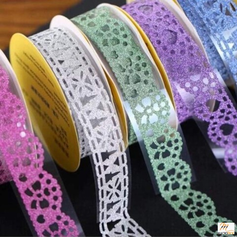 Self-Adhesive Lace Style Tapes - DIY Scrapbooking Lace Tape - 6 Roll Random Color