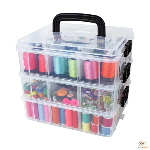 18 Compartments Stackable Storage Box - Perfect Storage Box For Beads And Sewing Collection