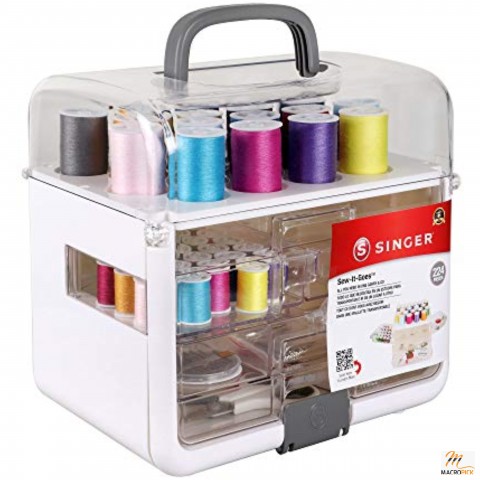224 Piece Portable Sewing Storage System - Sewing Kit & Craft Organizer