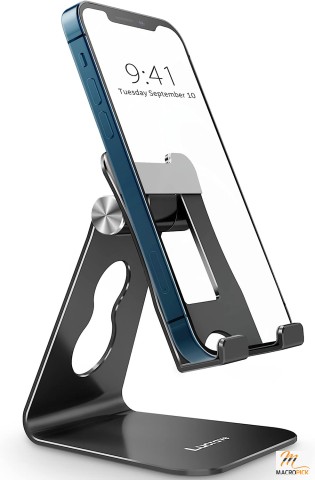 Adjustable & Protective Aluminum Desktop Cell Phone Stand Holder Cradle with Larger Body