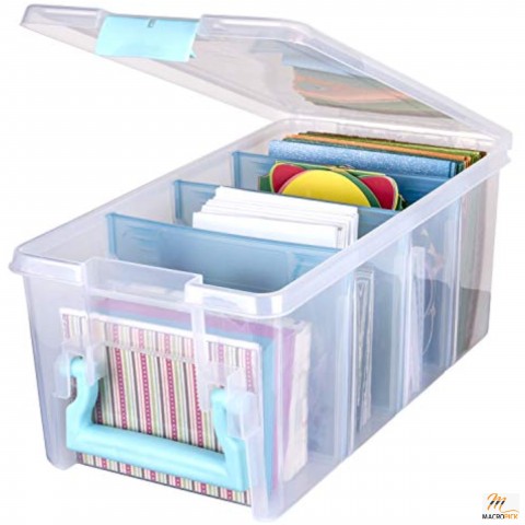 Plastic Storage Case - Semi Satchel with Removable Dividers - Portable Art & Craft Organizer with Handle