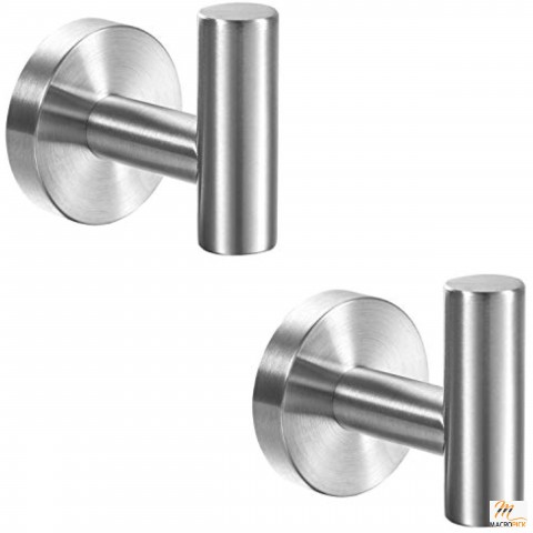 2 Pack Towel Hooks Modern Wall Hook Holder Stainless Steel