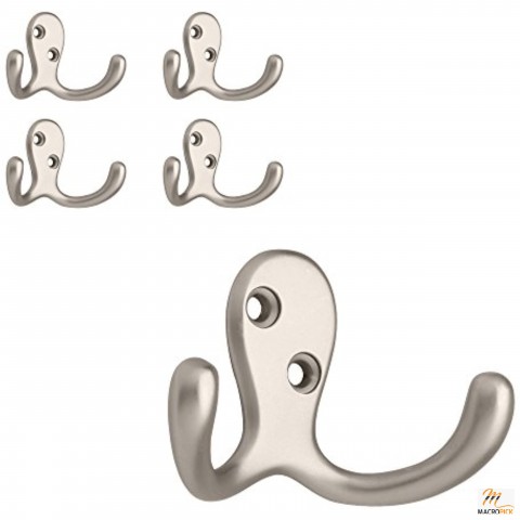 Double Prong Towel Hook Robe Hook Matte Nickel Towel Holder