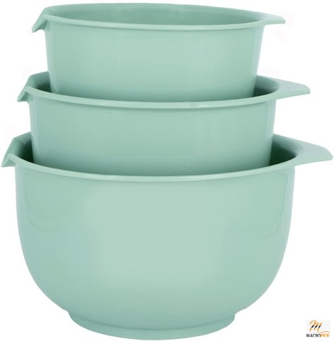 Nesting Mixing Bowls With  Pour Spout -  BPA-free & Food-safe Material - Set of 3 Bowls