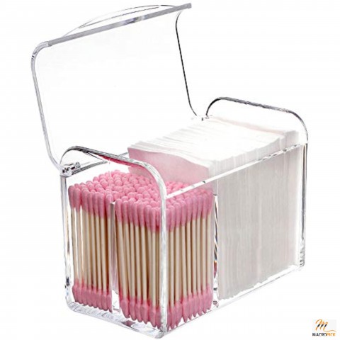 Multipurpose Organizer & Qtip Holder Dispenser for Cotton Ball, Cotton Swab, Cotton Round Pads