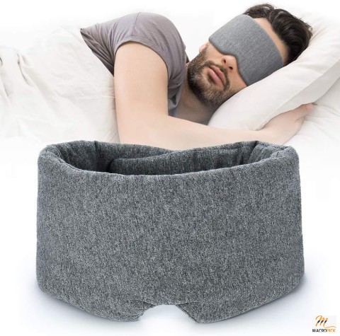 Handmade Cotton Sleep Mask - Comfortable Blackout Eyeshade, Adjustable Blinder for Sleeping, with Travel Pouch