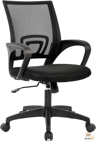 Ergonomic Mesh Office Chair with Lumbar Support, Adjustable Armrests, and Swivel Base - Executive Task Chair for Home Office (Black)