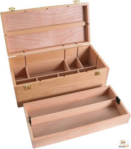 Large Wooden Pastel, Pen, Marker Storage Box with Drawers (Tool Organizer)