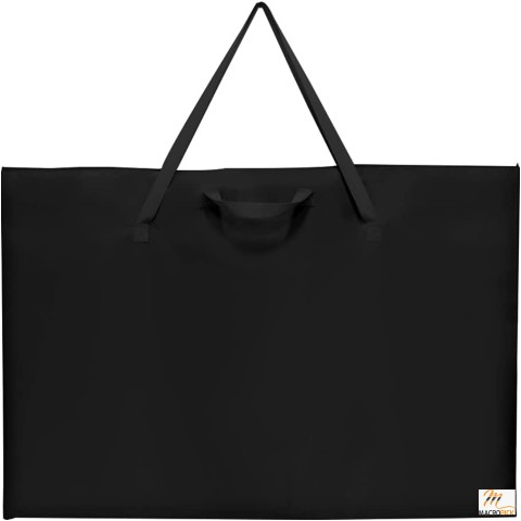 Large Art Portfolio Tote with Nylon Shoulder - Poster Board Storage Bag (24" x 36", Black)