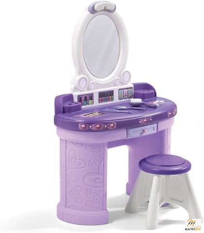 Kids Stool Pretty & Posh Vanity with | Kids Pretend Play Vanity Set