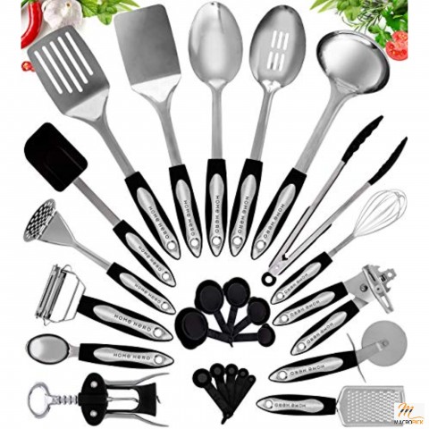 25 Piece Kitchen Utensil Set - Nonstick Kitchen Utensils Cookware Set with Spatula