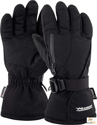 WindRider Waterproof Gloves: Touchscreen, Cordura Shell, Thinsulate - Ideal for Ice Fishing, Skiing, Snowboard. Men/Women.
