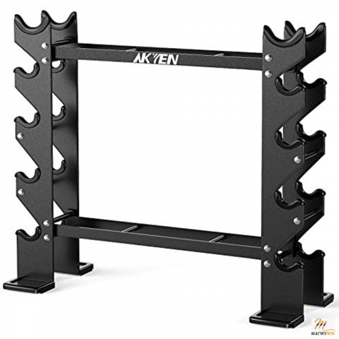 Heavy-Duty AKYEN Dumbbell Stand: Organize, Safely Store Dumbbells at Home Gym (1100LBS/750LBS Capacity)