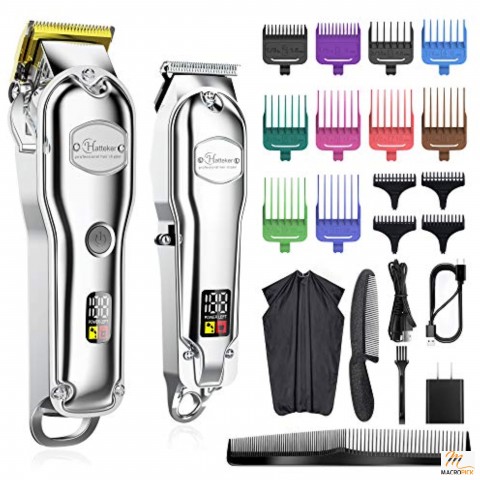 Hair Clipper for Men IPX7 Waterproof Cordless Barber Clipper,Hair Cutting Kit with T-Blade Trimmer