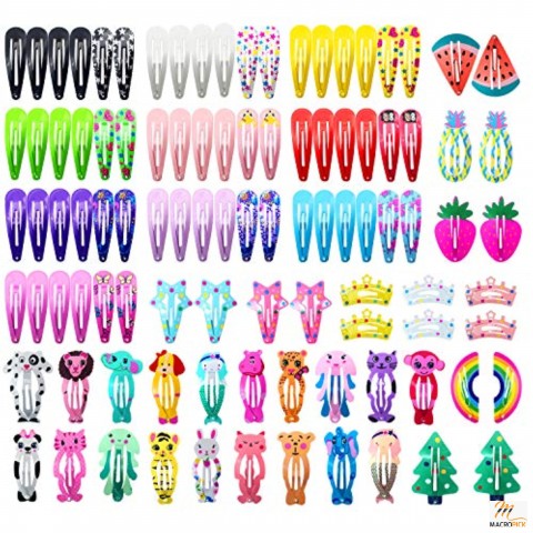 100 Pcs No Slip Metal Snap Hair Clips Barrettes